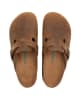 Comfortfusse Leder-Clogs in Hellbraun