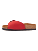 Comfortfusse Leder-Pantoletten in Rot