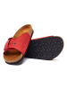 Comfortfusse Leder-Pantoletten in Rot