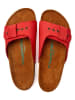 Comfortfusse Leder-Pantoletten in Rot