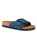 Comfortfusse Leder-Pantoletten in Dunkelblau