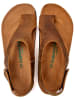 Comfortfusse Leder-Zehensandalen in Hellbraun