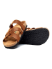 Comfortfusse Leren slippers bruin