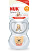 NUK 2er-Set: Schnuller "Space" in Grau/ Weiß - 2 x 2 Stück