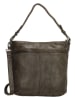 HIDE & STITCHES Leder-Schultertasche in Grau - (B)34 x (H)30 x (T)9 cm