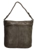 HIDE & STITCHES Leren schoudertas olijfgroen-bruin - (B)34 x (H)30 x (D)9 cm