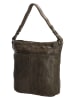 HIDE & STITCHES Leder-Schultertasche in Grau - (B)34 x (H)30 x (T)9 cm