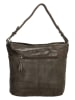 HIDE & STITCHES Leder-Schultertasche in Grau - (B)34 x (H)30 x (T)9 cm