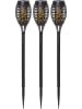 STAR Trading 3er-Set: LED-Solar-Gartenstecker "Flame Mini" in Schwarz - (H)40 cm