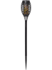 STAR Trading 3er-Set: LED-Solar-Gartenstecker "Flame Mini" in Schwarz - (H)40 cm