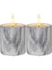 Best Season Świeca LED "Flame Marble" w kolorze szarym - wys. 9 x Ø 5,5 cm