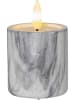 Best Season Świeca LED "Flame Marble" w kolorze szarym - wys. 9 x Ø 5,5 cm
