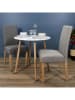THE HOME DECO FACTORY 2-delige set: eetkamerstoelen "Lena" grijs - (B)46 x (H)98 x (D)58 cm