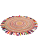ABERTO DESIGN Kurzflor-Teppich in Bunt - Ø 90 cm