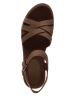Timberland Skórzane sandały w kolorze oliwkowym na koturnie