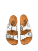 Moosefield Leren slippers zilverkleurig