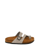 Moosefield Leren teenslippers grijs