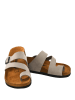 Moosefield Leren teenslippers grijs