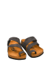 Moosefield Leren teenslippers antraciet