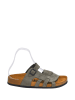 Moosefield Leren slippers kaki