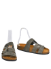 Moosefield Leren slippers kaki