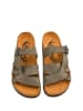 Moosefield Leren slippers kaki