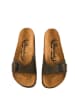 Moosefield Leren slippers kaki