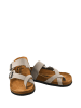 Moosefield Leren teenslippers grijs