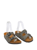 Moosefield Leren slippers kaki