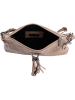 Mia Tomazzi Leder-Umhängetasche "Abano" in Taupe - (B)23 x (H)16 x (T)2 cm