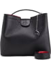 Mia Tomazzi Leren handtas zwart - (B)31 x (H)26 x (D)13 cm