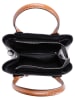 Mia Tomazzi Skórzana torebka "Monviso" w kolorze czarno-jasnobrązowym - 33 x 25 x 14 cm