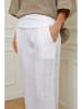 La Compagnie Du Lin Lniane spodnie "Astrid" w kolorze białym