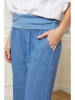 La Compagnie Du Lin Lniane spodnie "Astrid" w kolorze niebieskim