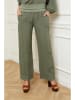 Fleur de Lin Lniane spodnie "Astrid" w kolorze khaki