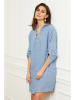 Fleur de Lin Leinen-Kleid "Basta" in Blau