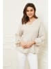 Joséfine Leinen-Bluse "Celiane" in Beige