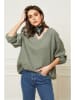 Joséfine Leinen-Bluse "Celiane" in Khaki