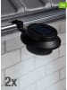 Garden Hero 2-delige set: ledsolardakgootlampen zwart - (B)12 x (H)6 x (D)12 cm