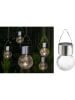 Profigarden 5-delige set: decoratieve ledsolarlampen zilverkleurig - (H)10 x Ø 6 cm