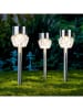 Profigarden Solarne lampy ogrodowe LED (3 szt.) na trzonku - wys. 34,5 x Ø 7 cm