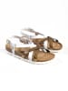 BACKSUN Haksandalen "Veracruz" wit/goudkleurig