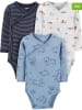 carter's 3-delige set: rompers blauw/wit