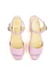 Lizza Shoes Skórzane sandały w kolorze liliowym