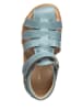 POM POM Leder-Halbsandalen in Hellblau