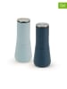 JosephJoseph 2er-Set: Salz- und Pfeffermühlen in Blau/ Hellblau - (H)16,5 x Ø 6,5 cm