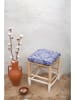 Madre Selva Sitzkissen "Hippy" in Blau - (L)37 x (B)37 cm