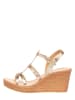 Michela Leder-Keilsandaletten in Gold