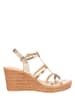 Michela Leder-Keilsandaletten in Gold