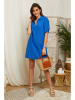 Lin Passion Lniana sukienka w kolorze niebieskim